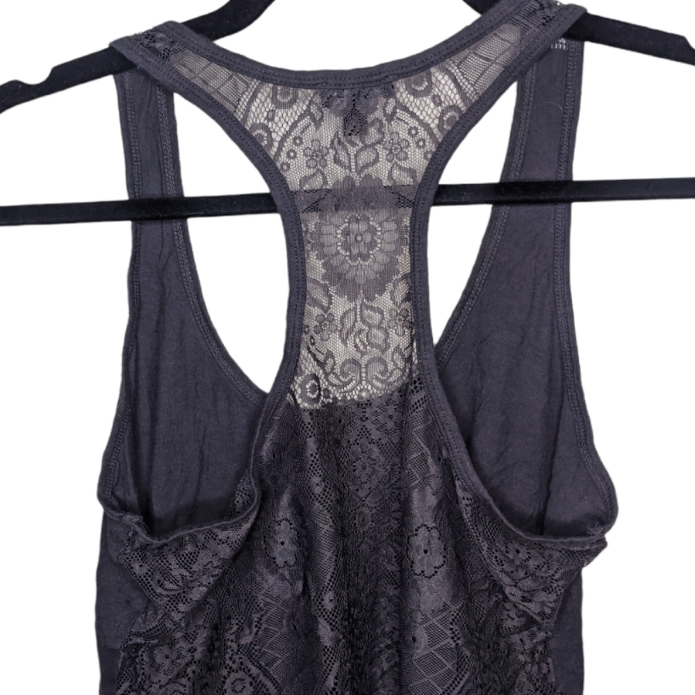 Express Dark Gray Lacy Racerback Tank Top 🖤✨ - Picture 5 of 6